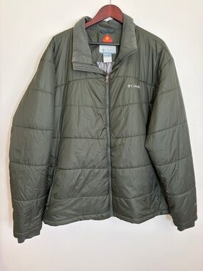 Columbia Olive Green Quilted Puffer Plus Size Tall Jacket